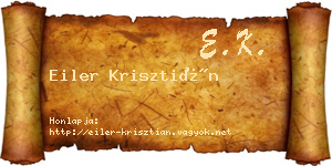Eiler Krisztián névjegykártya