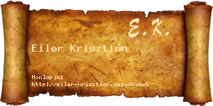 Eiler Krisztián névjegykártya